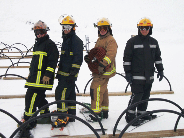 Firefighters compete in the Chill Factor Challenge in Queenstown