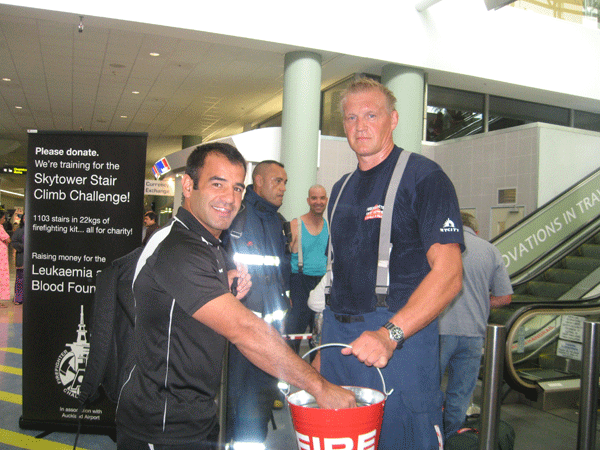 Auckland Airport firefighters stair climb